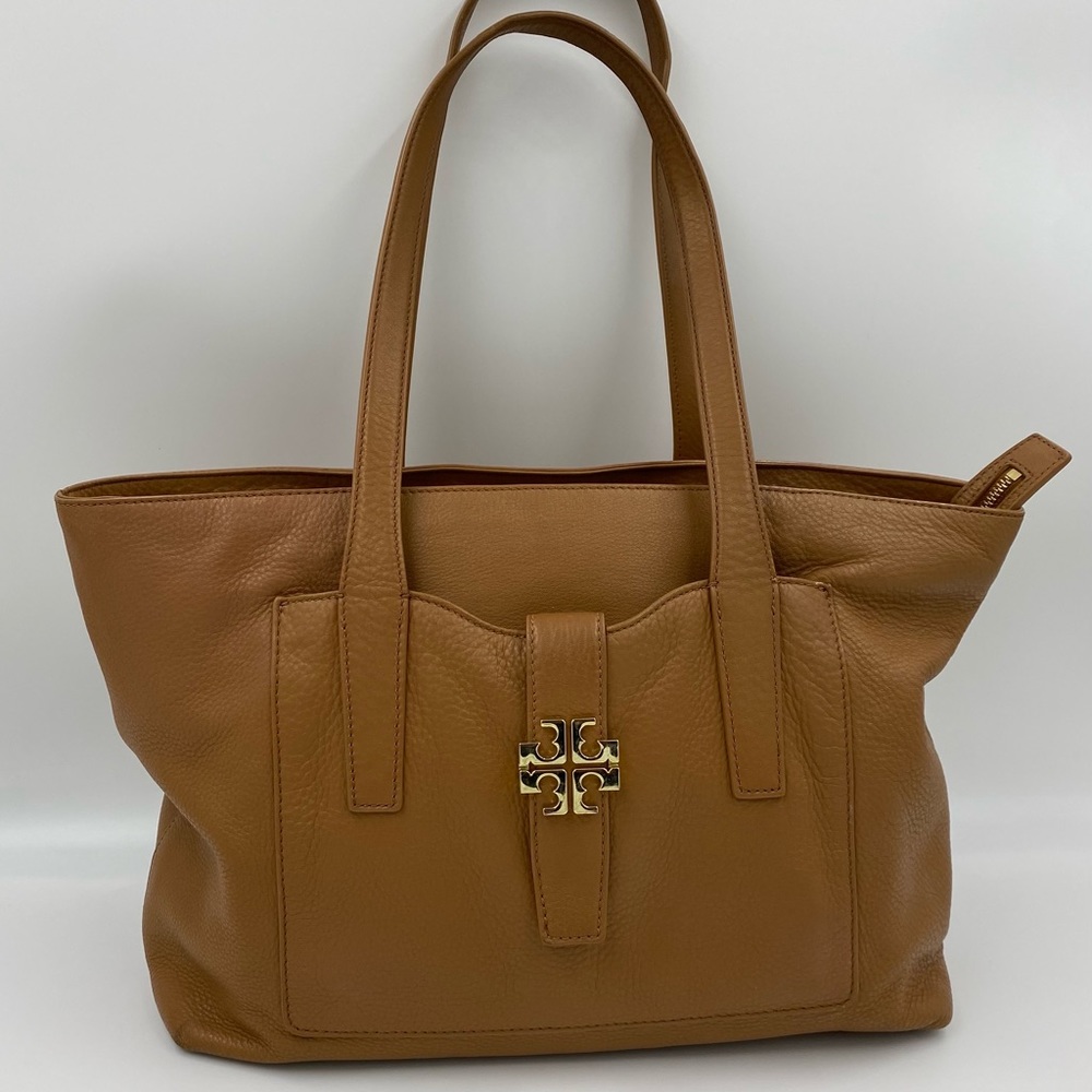 Tory Burch Meyer Plaque Tan Tote
